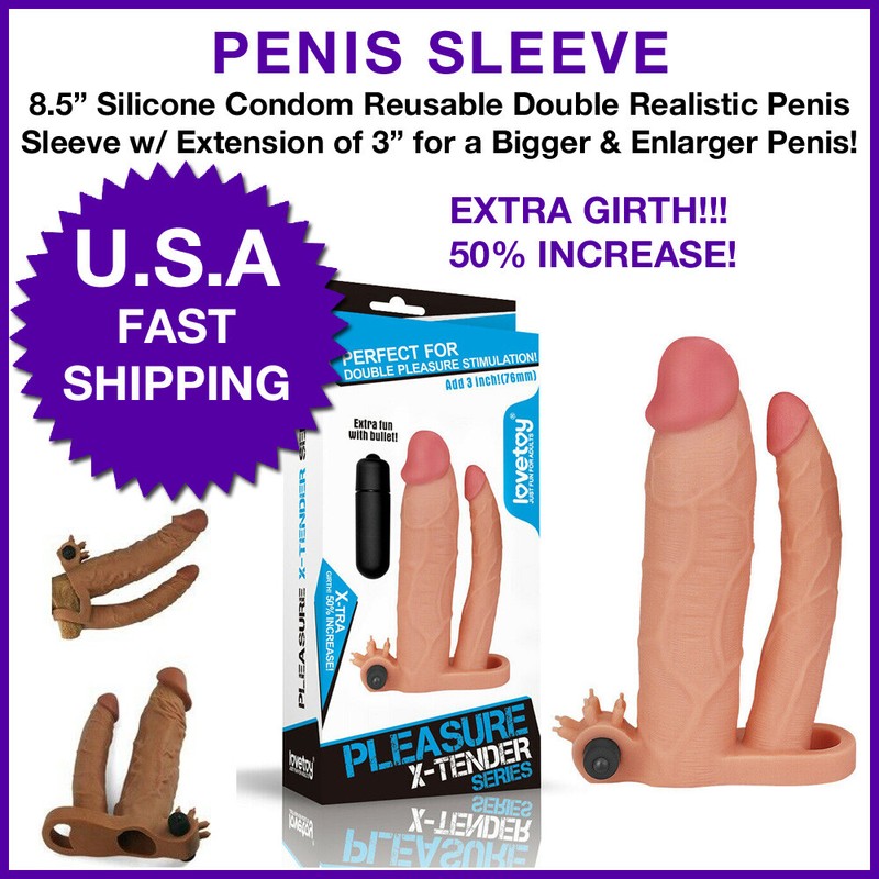 Lovetoy Doble Penetración Anal 3&Prime; Grueso 50% Condones Reusable Manga Pene