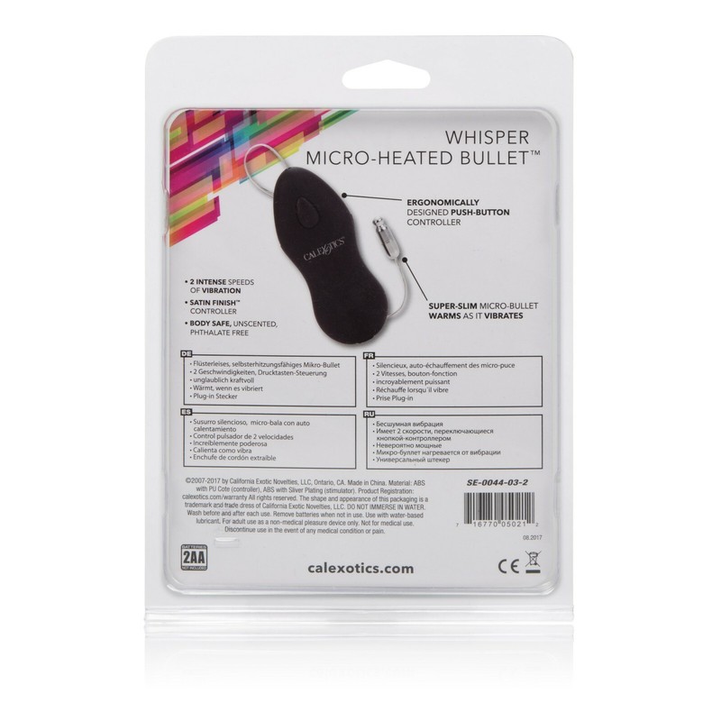 Whisper Micro Heated Bullet Black - Mini Bullet Egg Clitoral Vibrator Sex Toy gallery