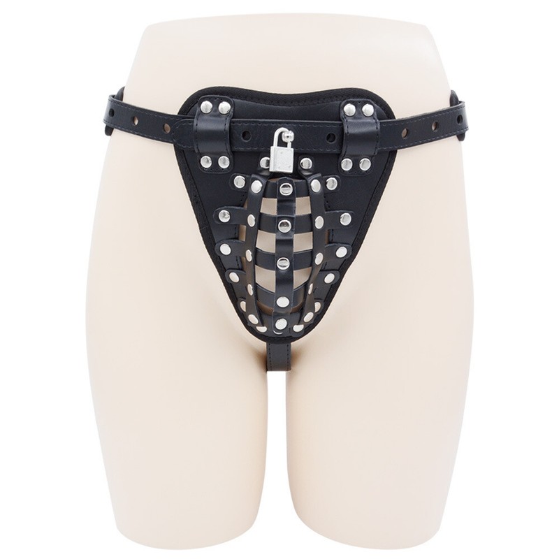 Penis Chastity Cage with 2 Locks Strap On Harness Men&rsquo;s Restraint Pants Sex Toys