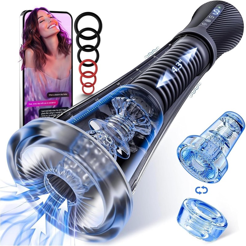 Intelligent Vibrating Penis Pump – See It Grow with 2 Sleeves & 6 Rings Included gallery
