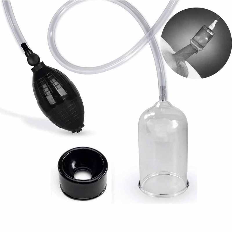 Vacuum Suck Stroke Penis Head Glan Pump Cock Enlarger Trainer Sex Toys for Men