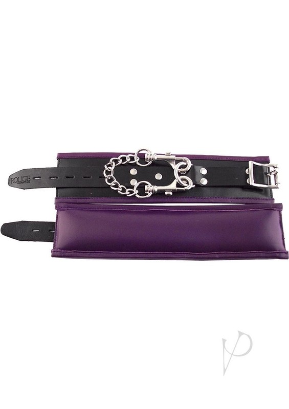 Rouge Padded Leather Adjustable Wrist Cuffs – Black and Purple