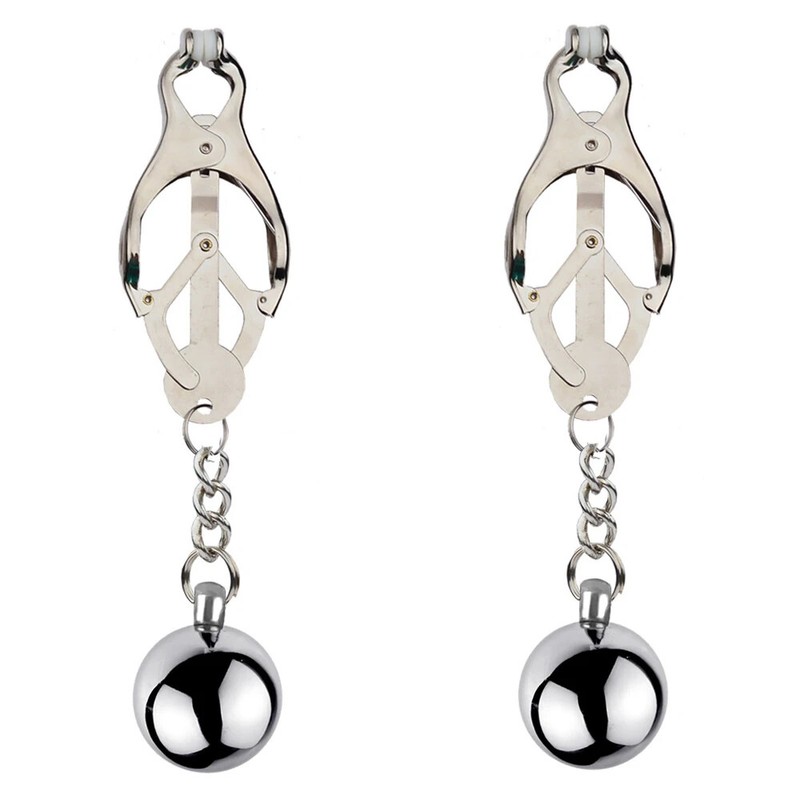 Nipple Clamp Weight Slaves Stimulator Metal Clips Ball Breast Binding Restraint gallery