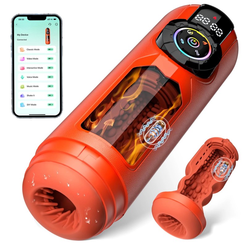 KUSHOR Heating Automatic Male Masturbator APP Control Vibrating Sucking…