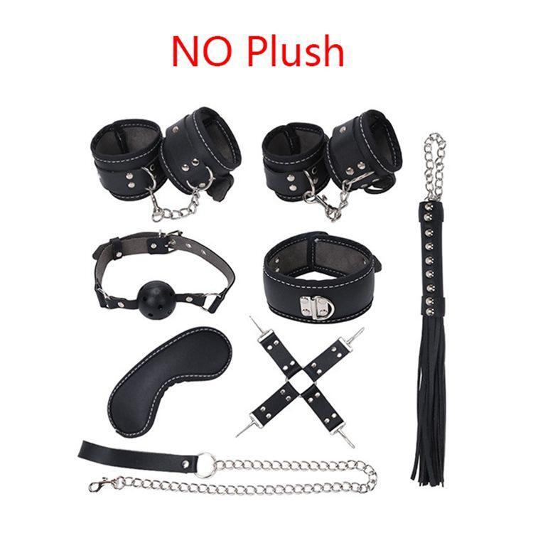 Collar Whip Hand Ankle Cuffs Restraints Straps Bondage SM Tool 8pcs Bondage Set gallery