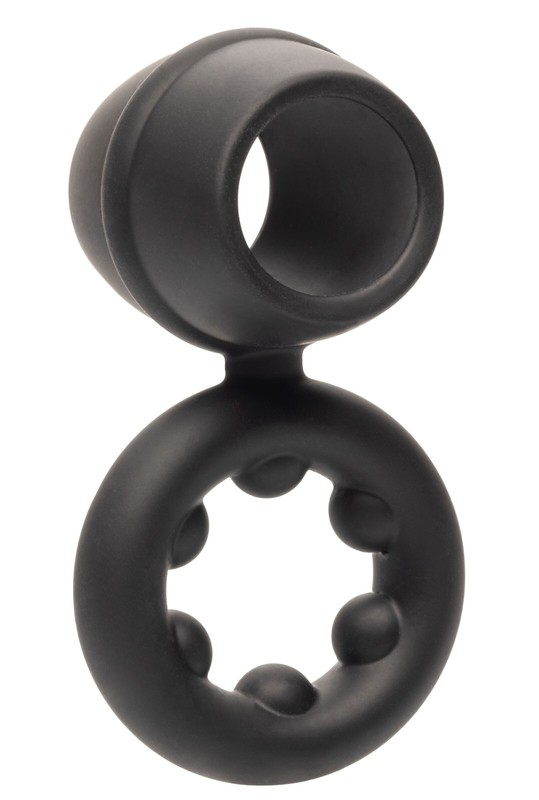 CalExotics Alpha Liquid Silicone Dual Support Magnum Cock Ring Black
