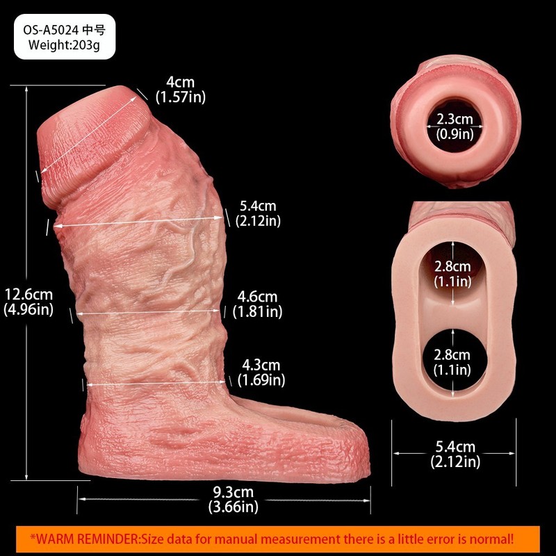 Soft Textured Silicone Realistic Penis Sleeve Extension for Men Adult Pleasure