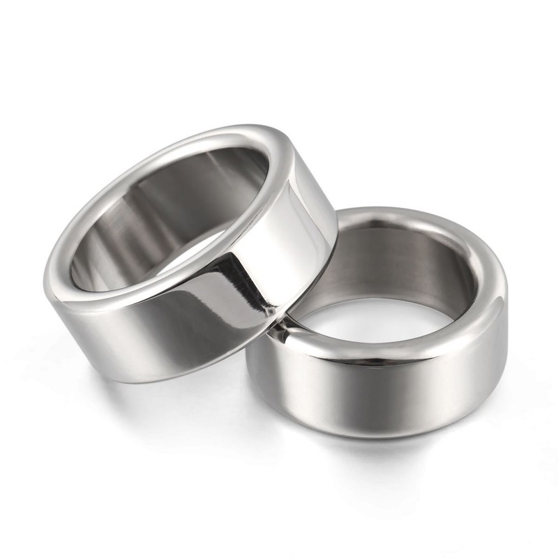 Stainless Steel Thick Heavy Duty Metal Silver Male Cock Ring Penis Enhancer Band gallery