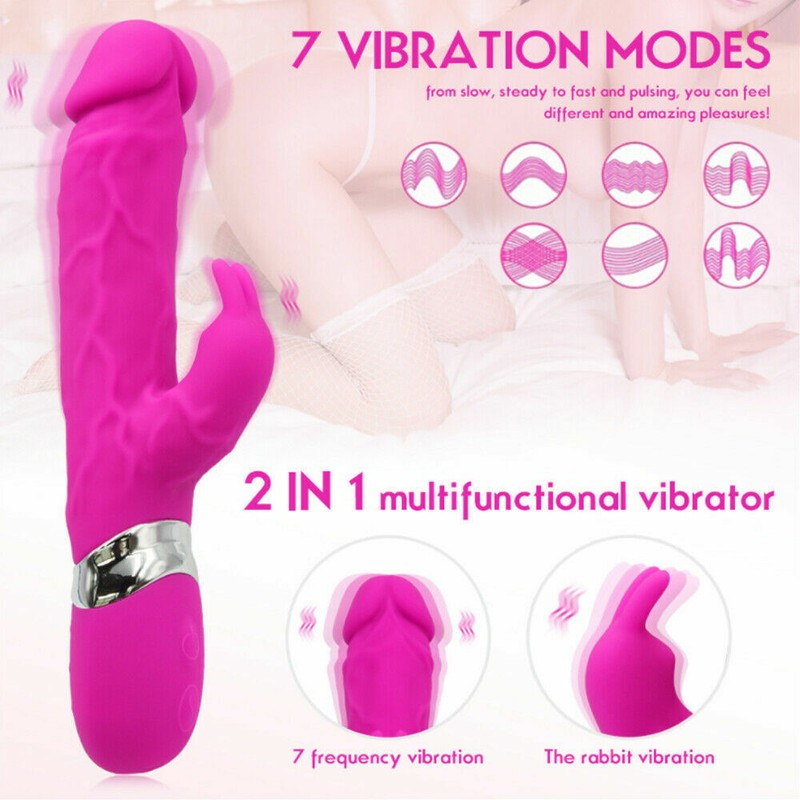 Rabbit Vibrator Vibe Dildo Dual Motor G-Spot Sex Toys Rechargeable Waterproof gallery