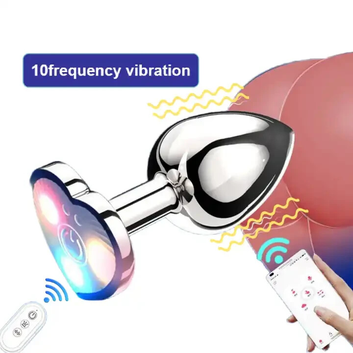 Light Up Vibrating Butt Plug Anal Toy With App Remote Control Couples Women Men