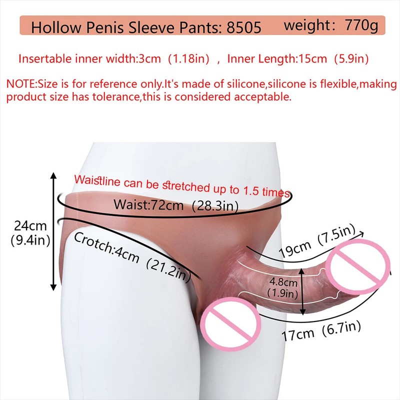 Strapon Hollow Dildo Pants Wearable Penis Sleeve Panties Penis Extender Sex Toys