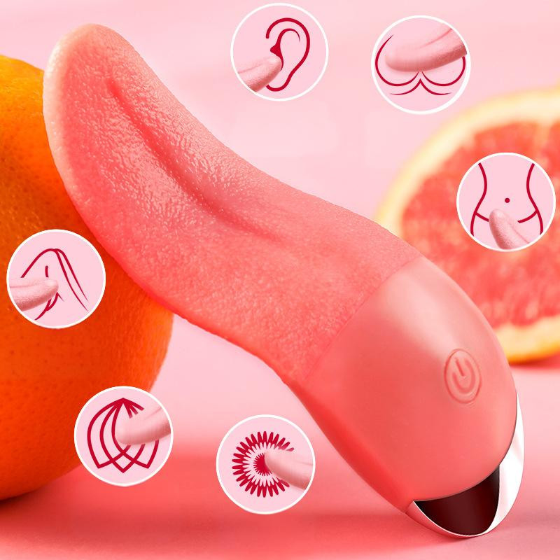 Clit Licking Tongue Vibrator G-Spot Dildo Stimulator Oral Sex Toys for Women
