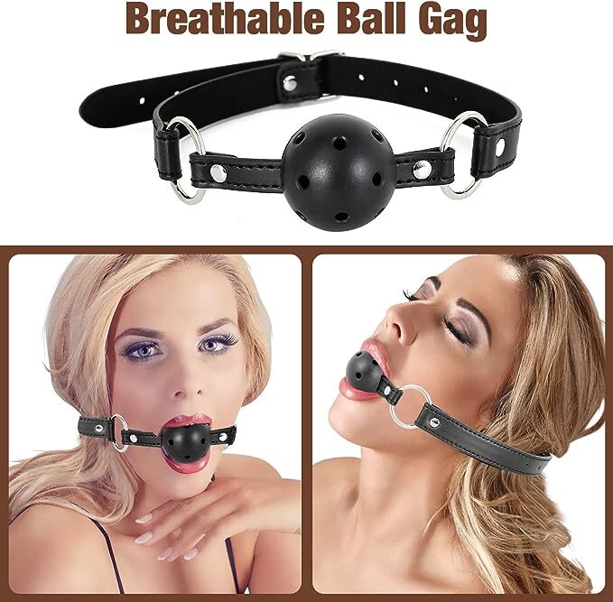 Silicone Open Mouth Ball Gag Bondage Restraints Breathable Harness Strap BDSM