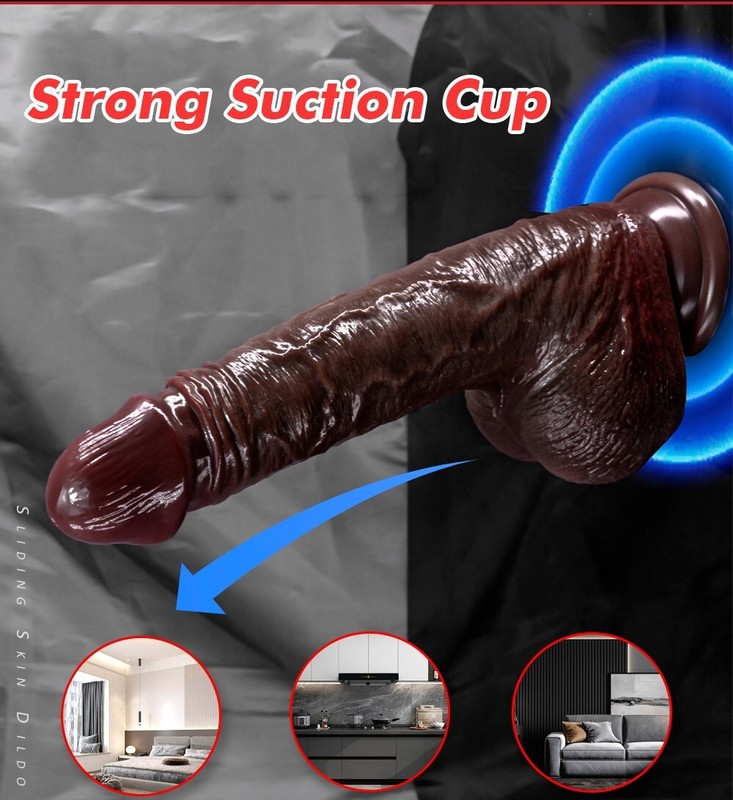 Realistic Small Thin Dildo Moving-Skin Penis Dong Vagina Anal for Women Sex Toy gallery