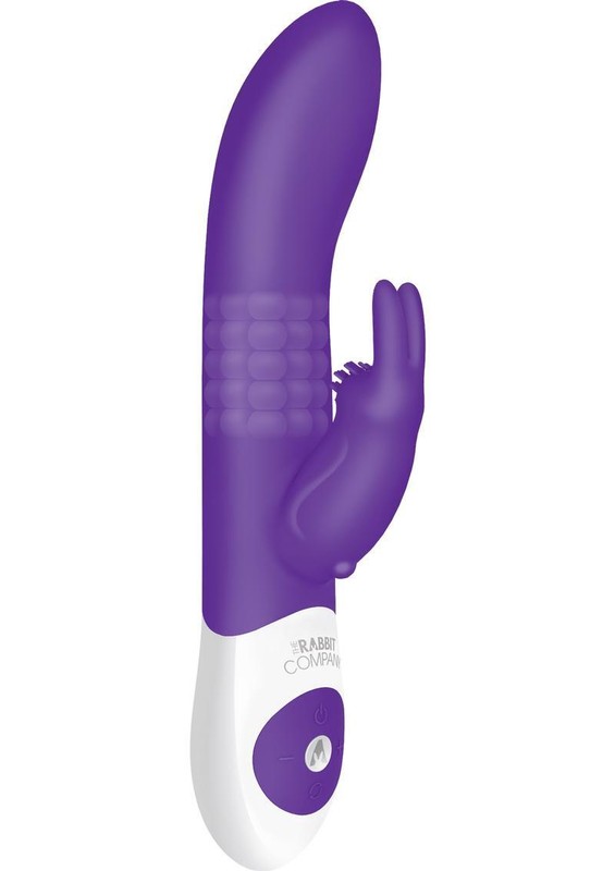 The Beaded Rabbit XL Rechargeable Silicone Vibrator with Rotating Beads Purple