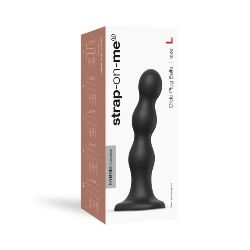 Lovely Planet USA Strap-On-Me Hybrid DildoPlugBalls Blk L