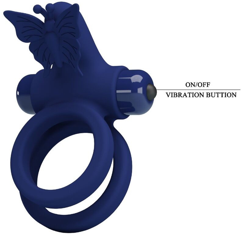 Pretty Love Jamele - Blue Butterfly Vibrating Phallic Double Ring gallery