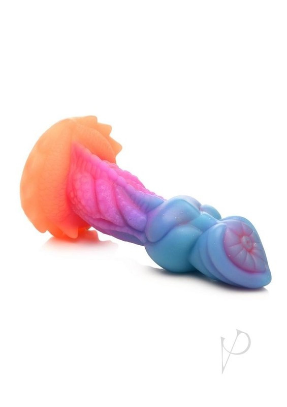 Creature Cocks Aqua-Cock Glow in the Dark Silicone Dildo - Multicolor gallery
