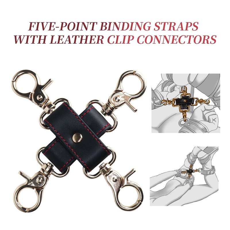 4-Way Cross Connector Adjustable Bondage Restraints BDSM Handcuffs Ankle Cuffs gallery