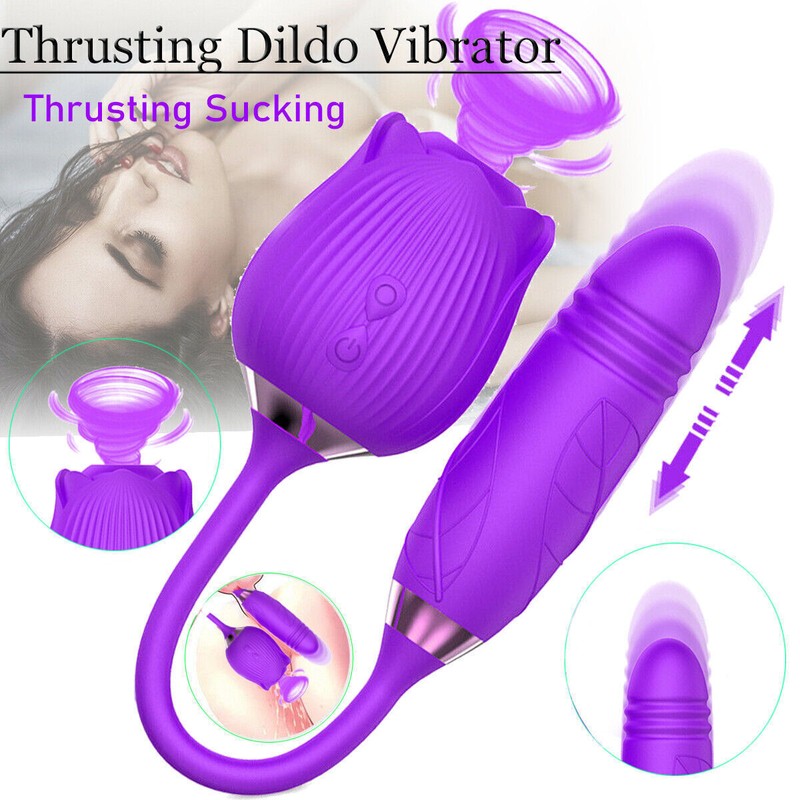 Rose Vibrador Punto G Consolador Telescópico Empuje Juguetes Sexuales 成人-