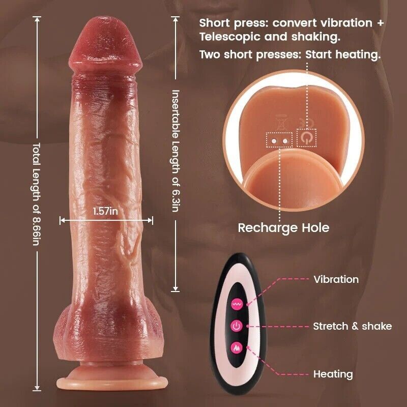 Telescopic Realistic Thrusting Dildo Vibrator Sex Toys for Women Remote Control gallery