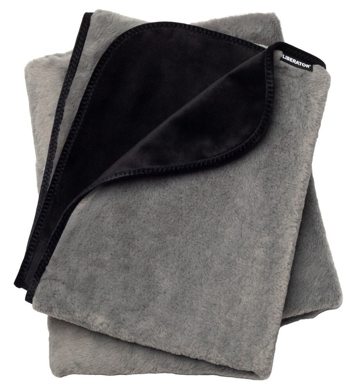 Liberator Faux Fur Waterproof Protective Blanket Grey Black