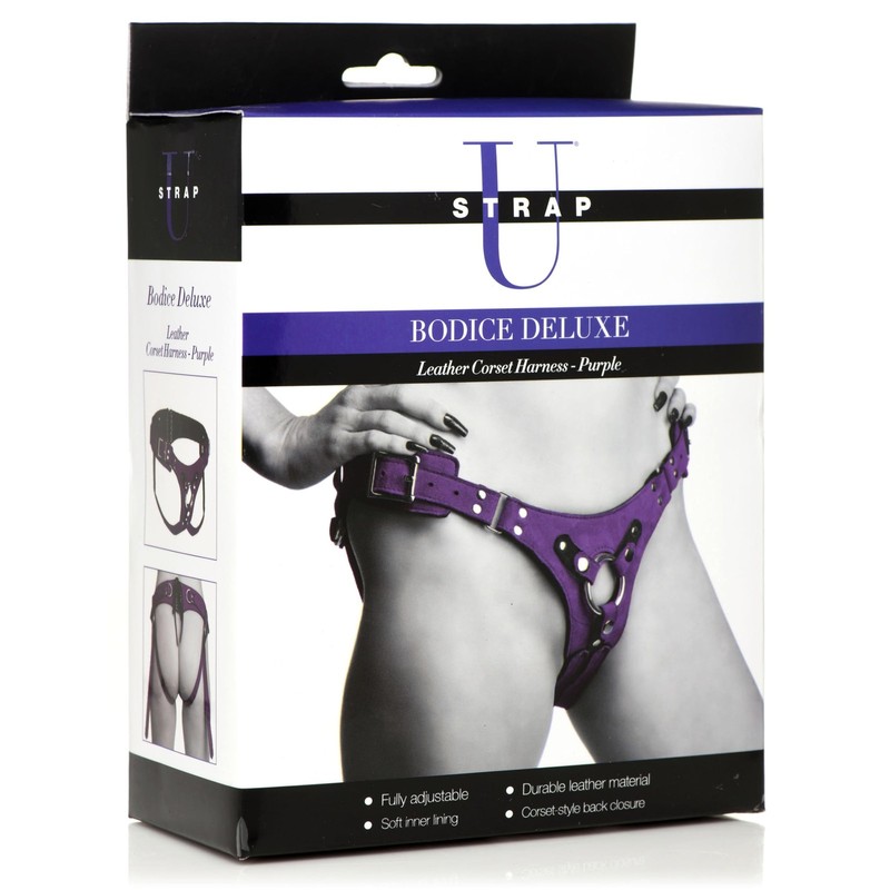 Strap U Bodice Deluxe Leather Corset Strap-On Harness for Men Women & Couples gallery