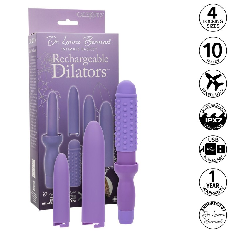 Cal Exotics Dr. Berman Intimate Basics Rechargeable Dilators Set of 4 Purple gallery