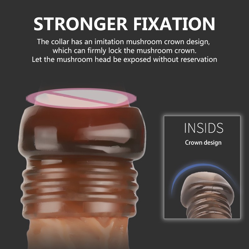 Reusable Cock Ring Glans Penis Enlarger Delayed Ejaculation Sleeve stronger