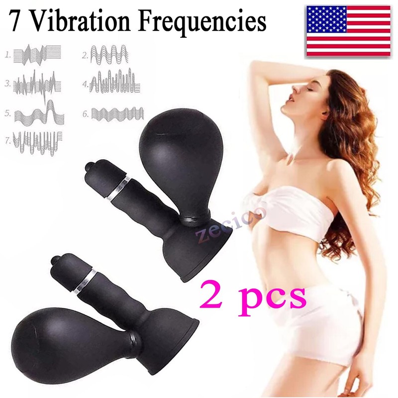 Nipple Clamp Sucker Vibrator Pump Vibrating Suction Breast Sex Toys For Women