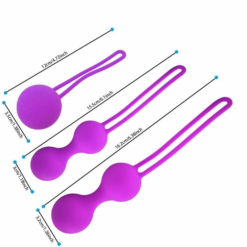 3Pcs Set Kegel Exerciser Weights Pelvic Floor Ben Wa Ball Female Vaginal Bladder