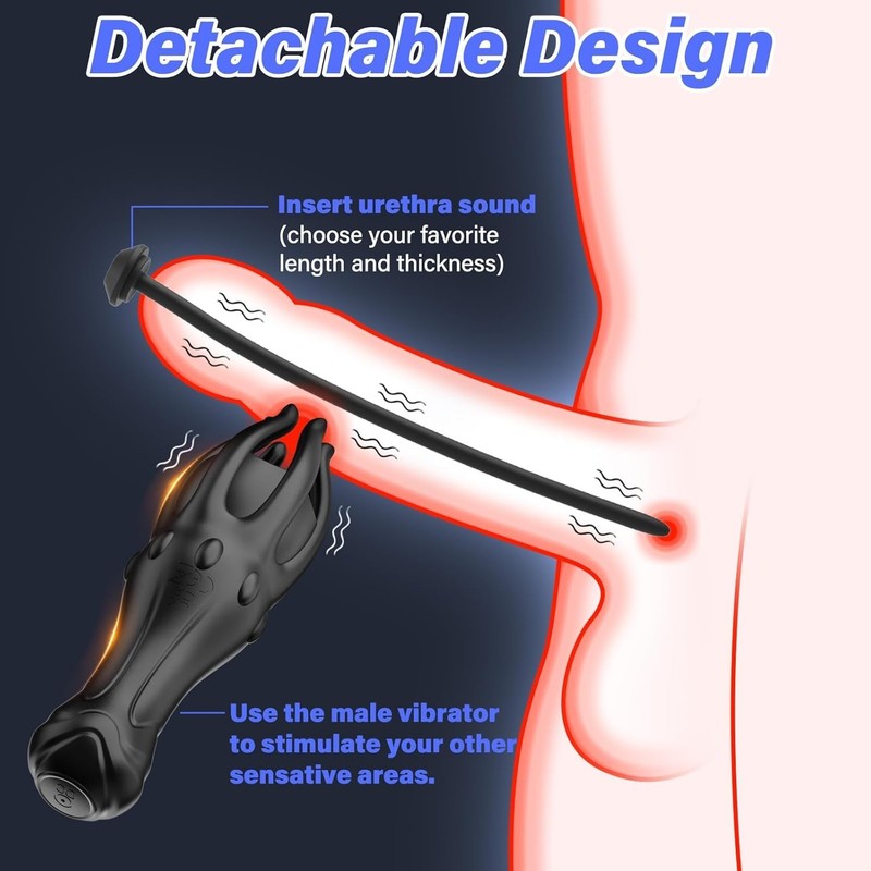 Penis Vibrator & 6 PCS Urethral Sounds Male Sex Toys Set, Male Msturbator with 1 gallery