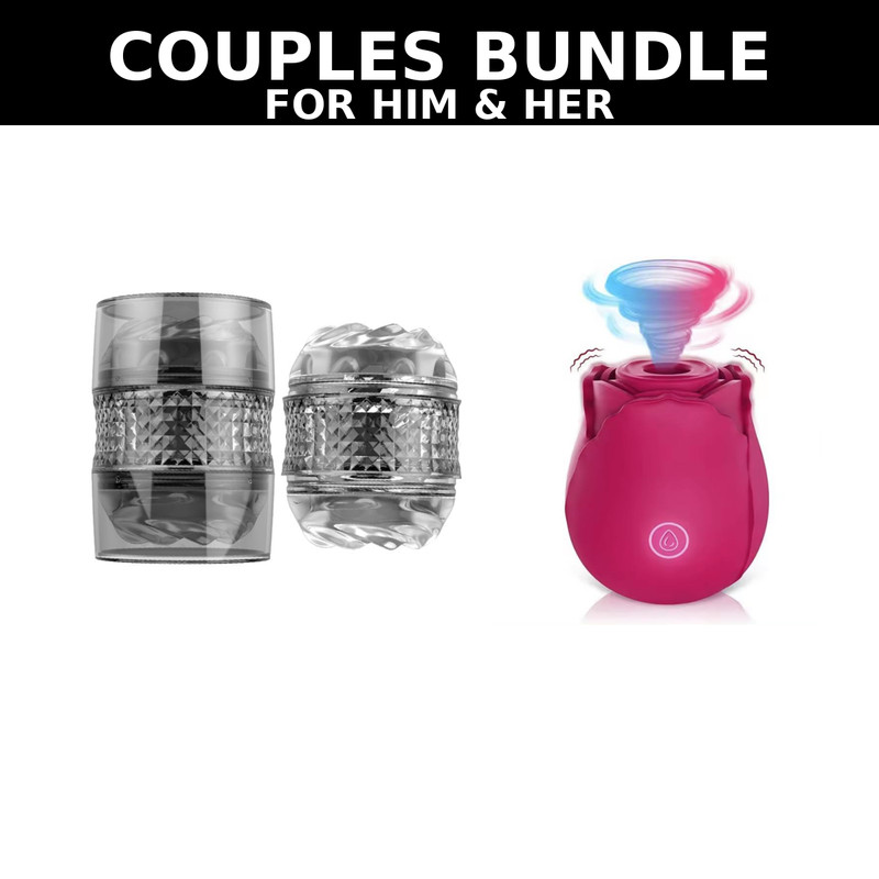 Couples Pleasure Set – Flower Suction Massager & Crystal Stroker for Him