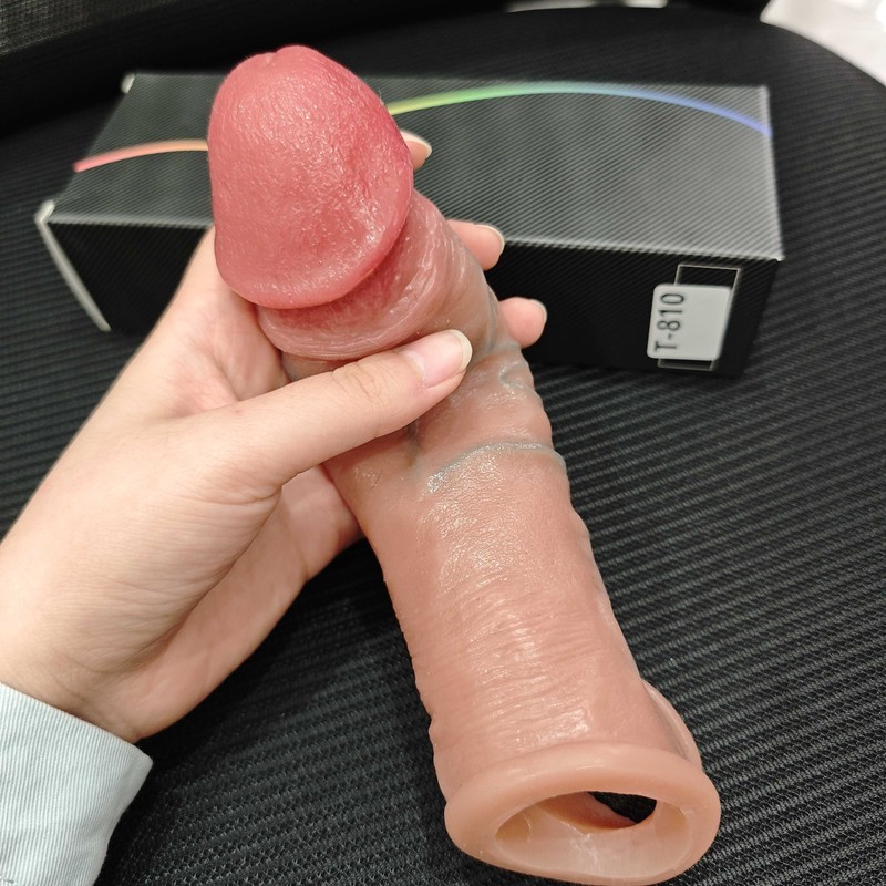 8" Male Cock-Girth-Enlarger-Enhancer-Penis-Extension-Extender-Sheath-Sleeve 20CM gallery