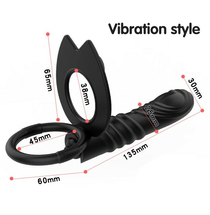 Penis Cock Ring Vibrator Adjustable G-spot Dildo Massager Sex Toys For Women Men gallery