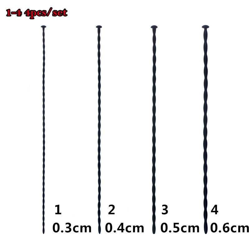 Black/White Silicone Dilator Penis Urethral Plug Sounding Rod Stretcher for Male