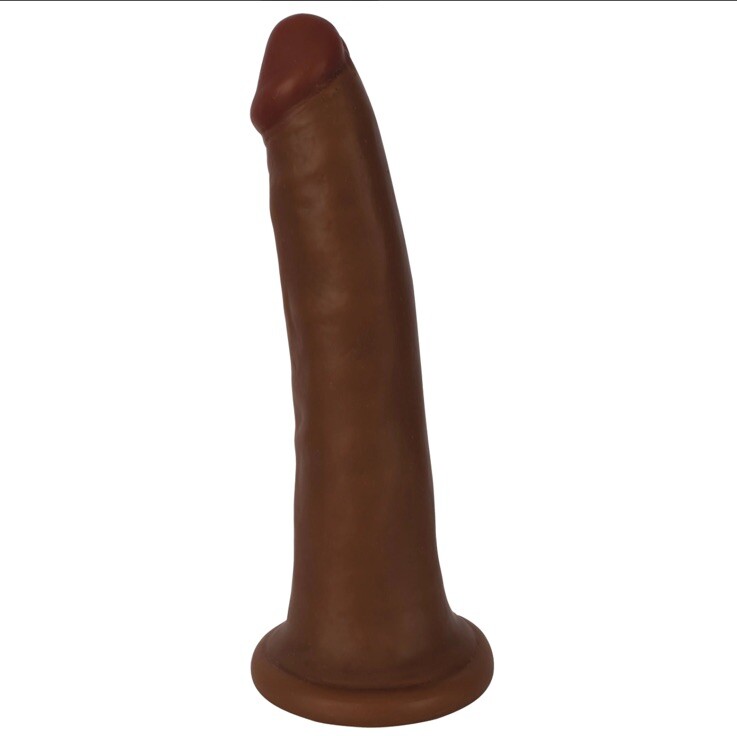 Thinz 8 Inch Slim Dildo Dong Medium Sex Toy Women Lesbian Men – Chocolate Color