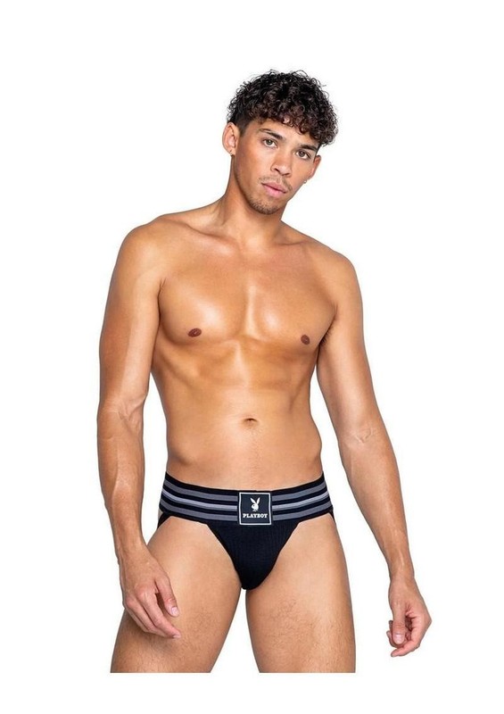 Playboy Mens Locker Room Classic Jock – Medium – Black