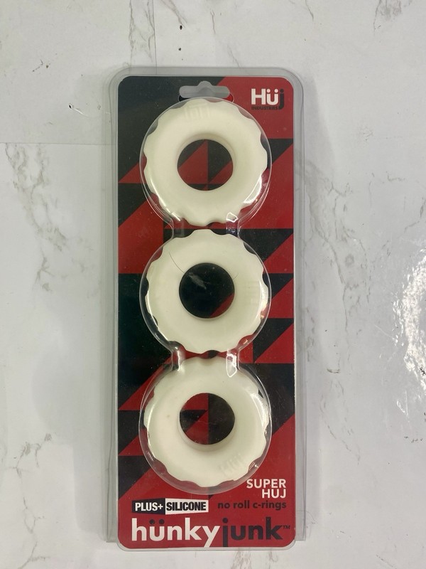 Hunky Junk Super HUJ No Roll C-Rings 3PK - Penis Enhancer Cock Rings