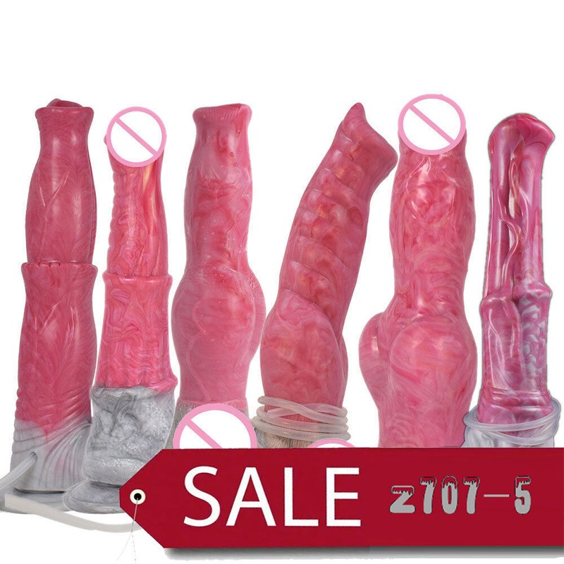 Big Squirt Dildo with Suction Cup Anal Plug Syringe Tube Spray Ejaculation Penis