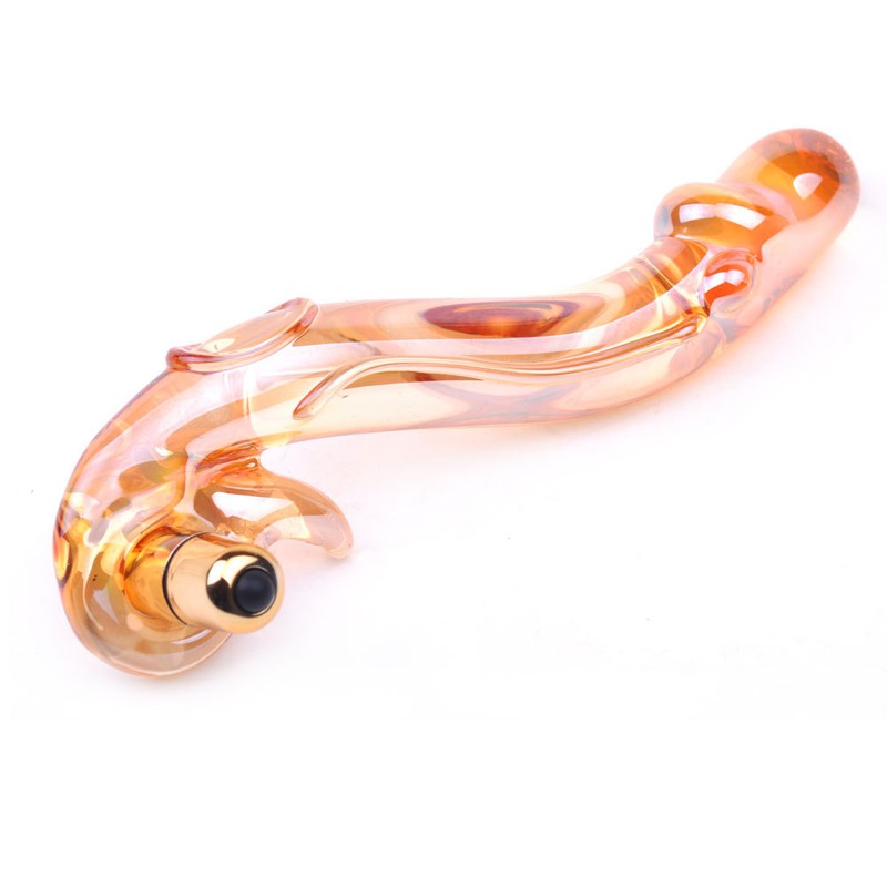 Glass Designer Dildo G-Spot Waterproof Single Speed Vibrator Sex Toy for Women