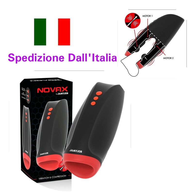 Men's masturbator WITH VIBRATION AND COMPRESSION 2in1 VAGINA With penile vibration