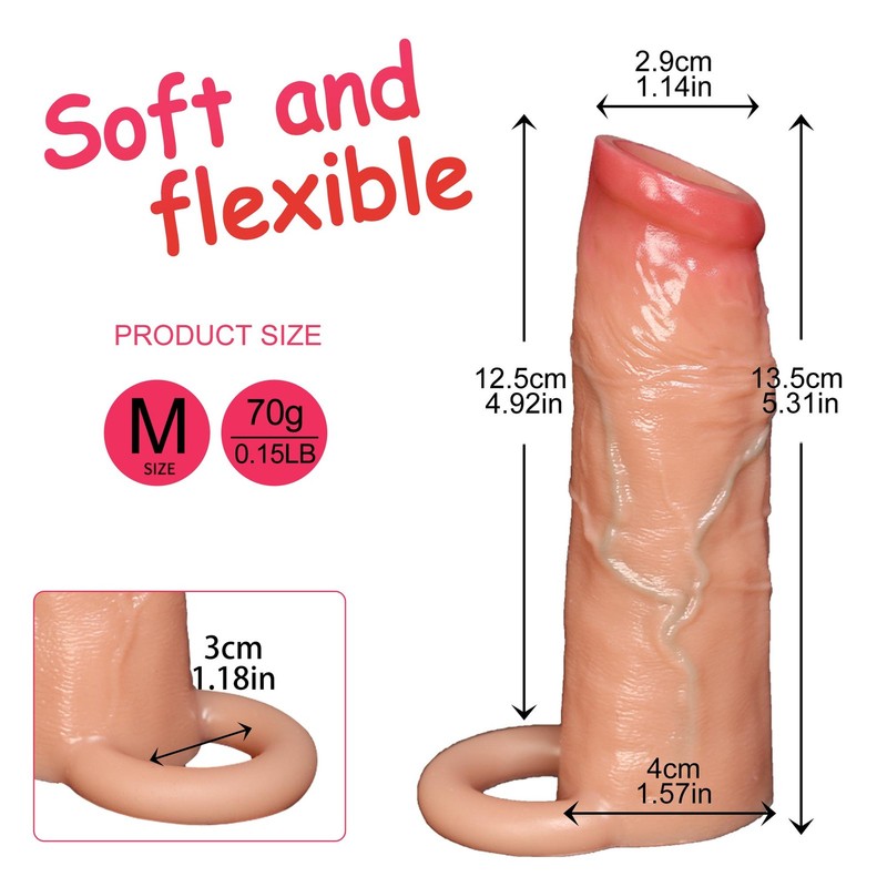 Penis Sleeve Girth Extension Extender Sheath Cock Girth Male Enlarger Enhancer gallery