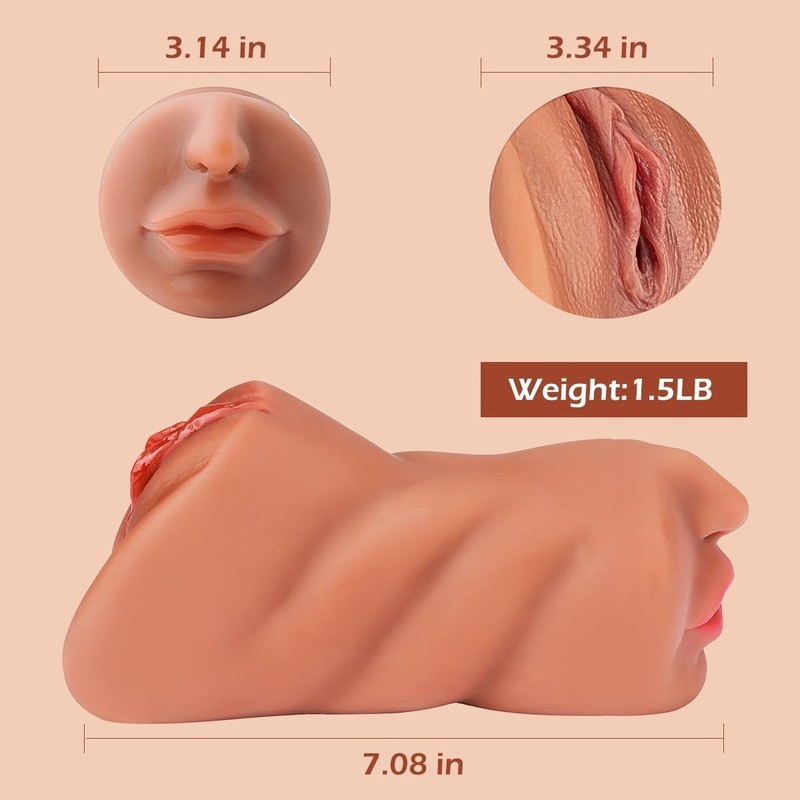 Thick and Fleshy Male Masturbator 3 in 1 Design for Enhanced Pleasure Experience gallery