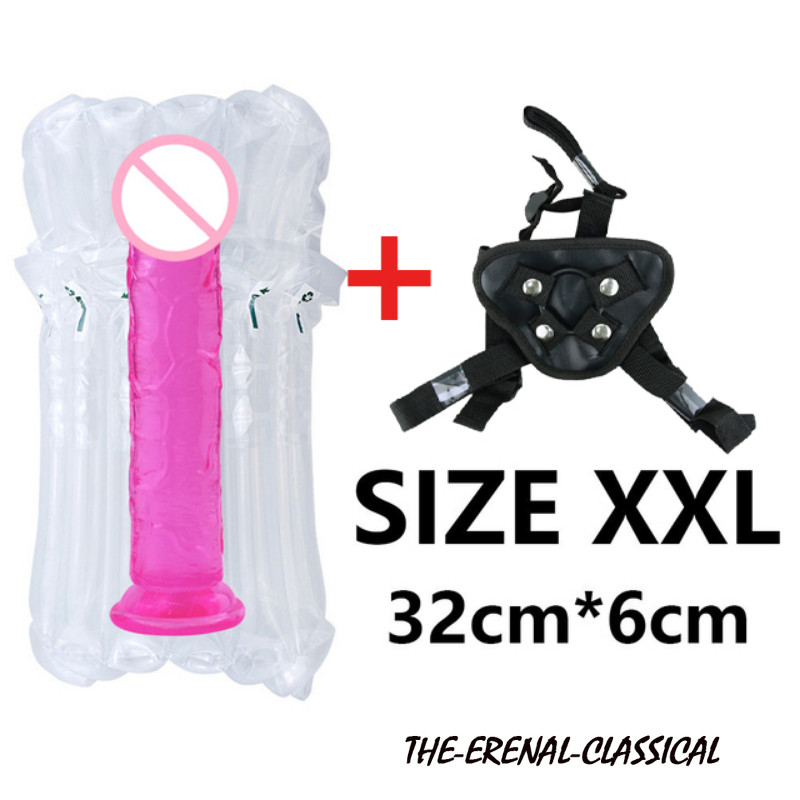 Strapon Dildo Suction Realistic Strap-On Penis Belt Harness Strap Anal Sex Toys