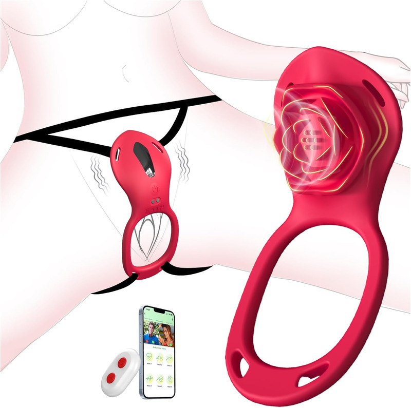 Couples Rose App Remote Control Wearable Vibrator, Couple Women Adult Sex Toys G