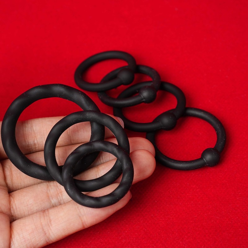7PCS Male Cockring Set Super Stretchy Stay Harder Penis Rings Cockring Sex Toys gallery