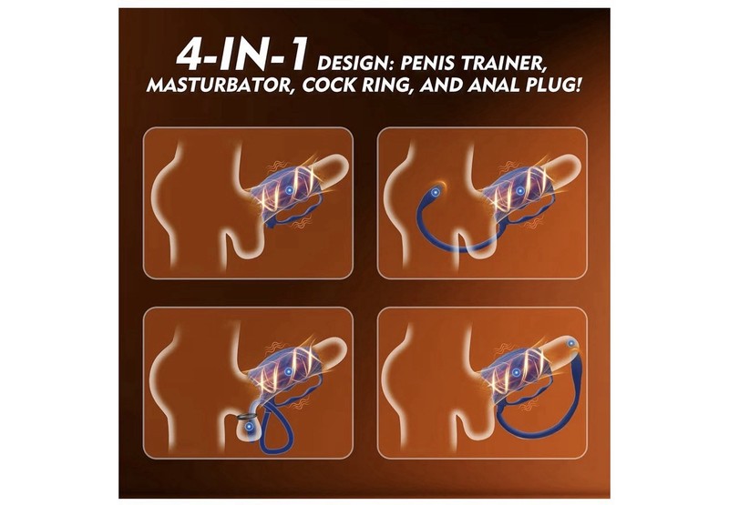 Penis Vibrator Male Masturbator Detachable Butt Plug and Cock Ring gallery