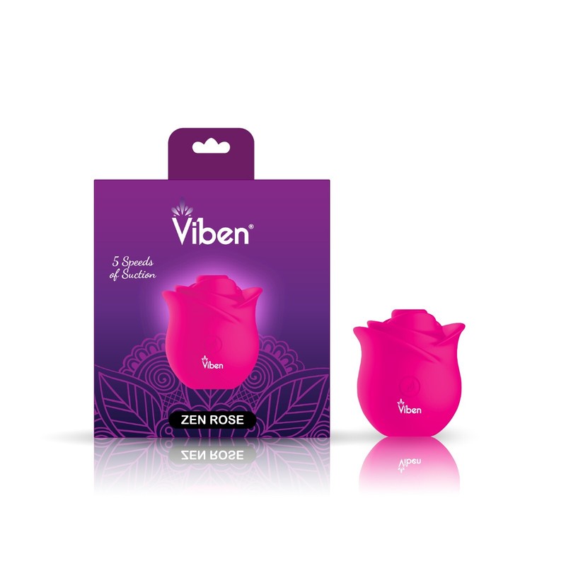 Viben Zen Rose Vibe Hot Pink – Handheld Rose Clitoral & Nipple Stimulator