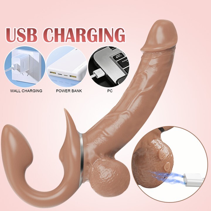 Vibrating Strapless Strap-On Dildo Vibrator Pegging Anal Lesbian G-spot Sex-Toys gallery